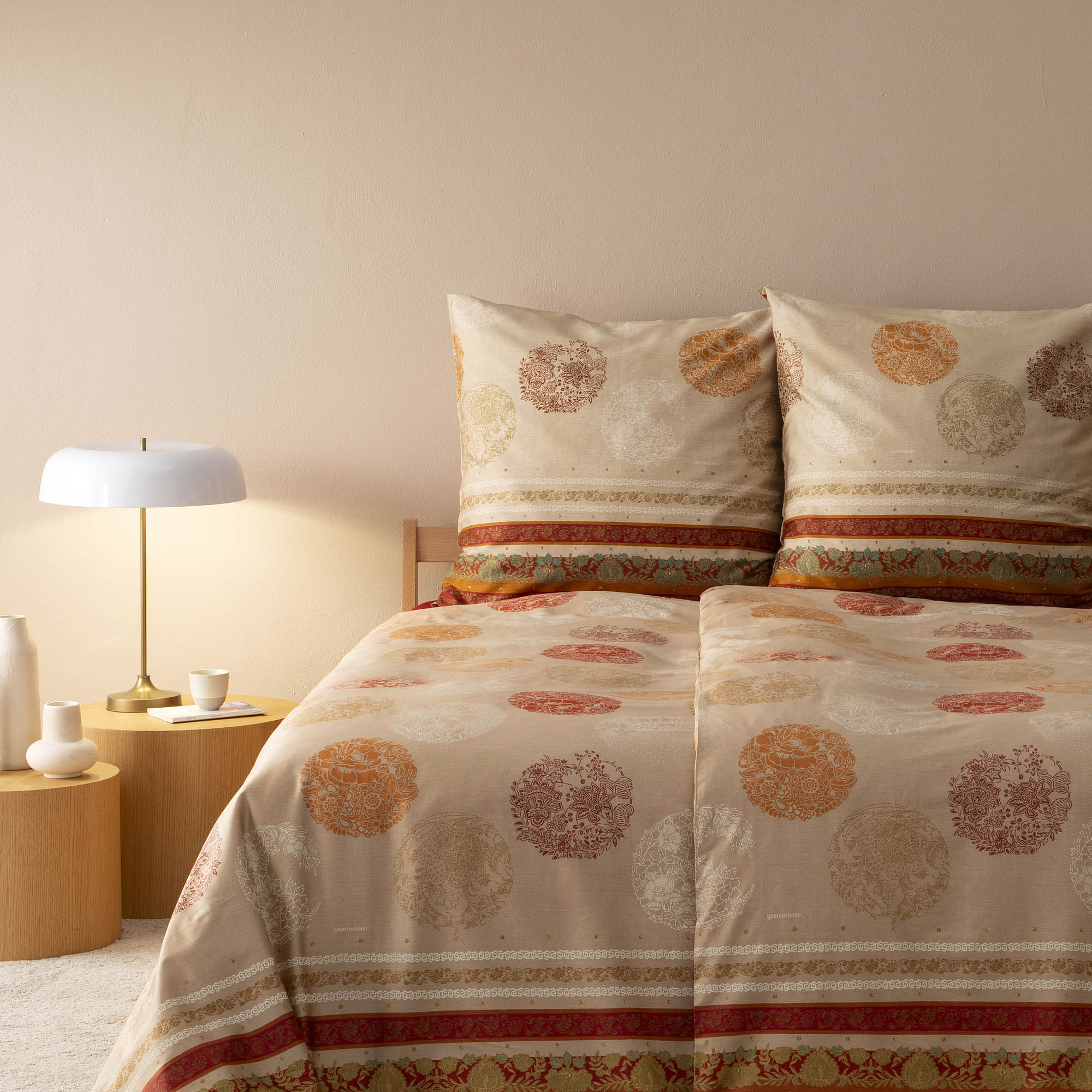 Bettwaesche Florence rot beige