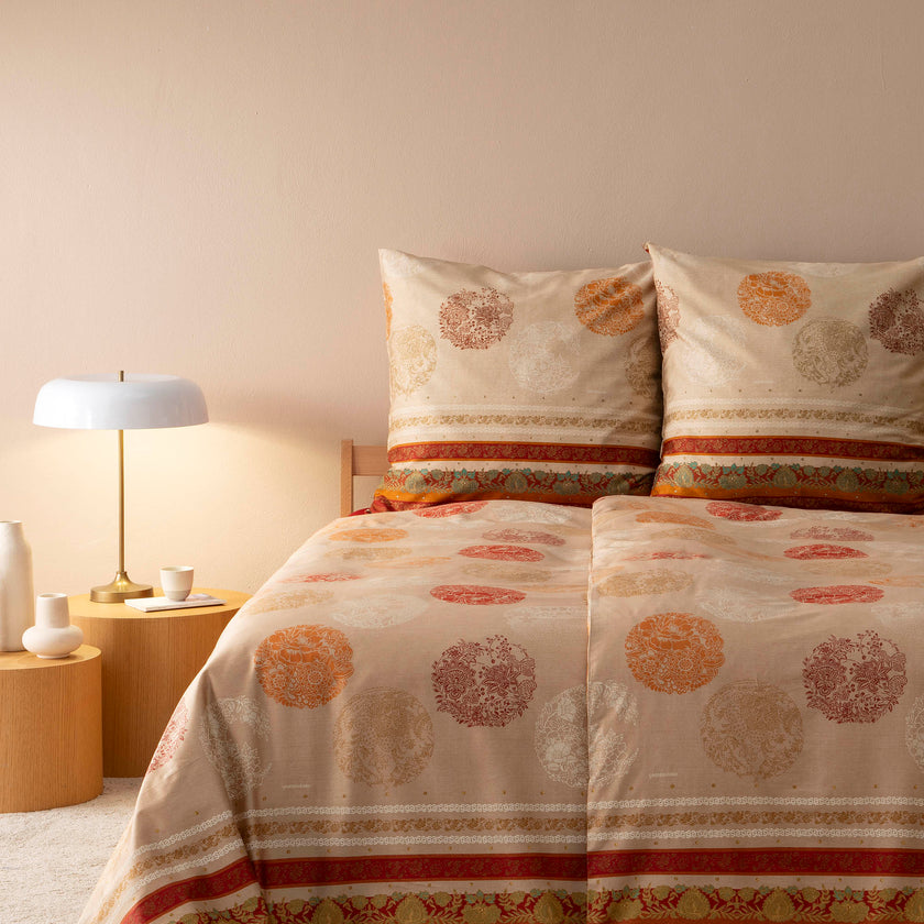 Bettwaesche Florence rot beige