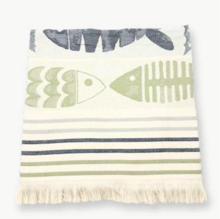 Strandtuch Fisch green