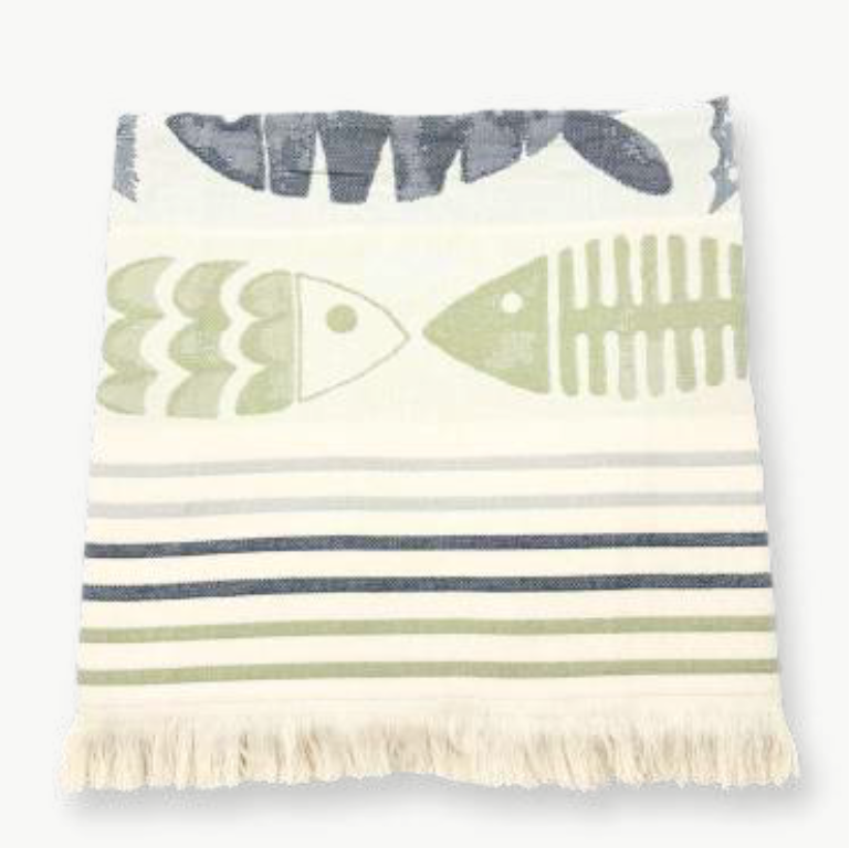 Strandtuch Fisch green