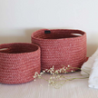 korb mit griffen-Rosa